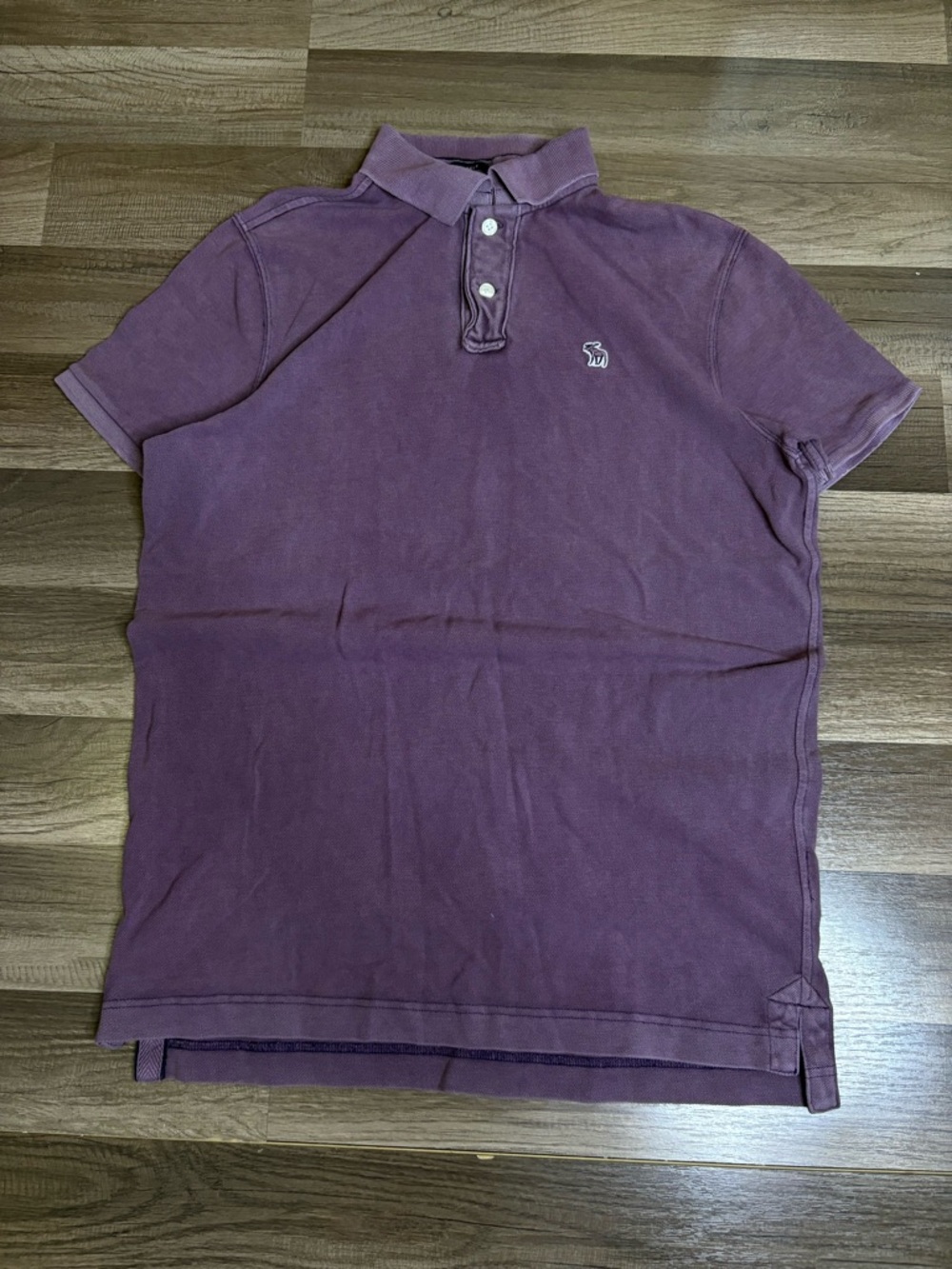 VTG Abercrombie & Fitch Men's Purple Muscle Fit Polo Shirt L Short Sleeve Logo